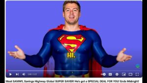 Meet SAMMY, Savings Highway Global SUPER SAVER!  He's got a SPECIAL DEAL FOR YOU!  Ends Midnight!